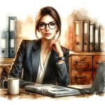 AI generated image of a female accountant